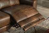 Andria Distressed Italian Aniline Leather Power Reclining Sectional Sofa