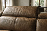 Andria Distressed Italian Aniline Leather Power Reclining Sectional Sofa