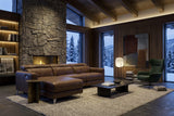 Andria Distressed Italian Aniline Leather Power Reclining Sectional Sofa