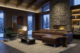 Andria Distressed Italian Aniline Leather Power Reclining Sectional Sofa