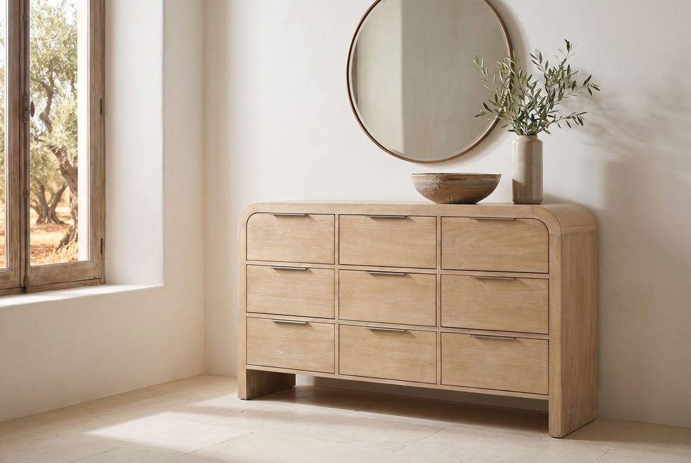 Nine drawers, two slab ends