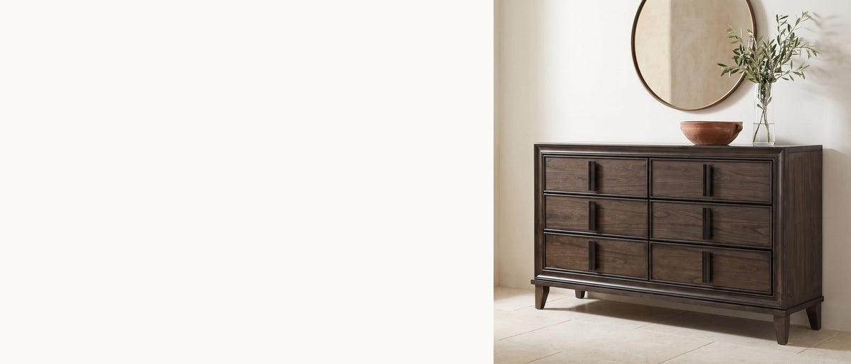 Dark mindi, neatly framed. - Arta 61-Inch Dark Brown 6-Drawer Dresser