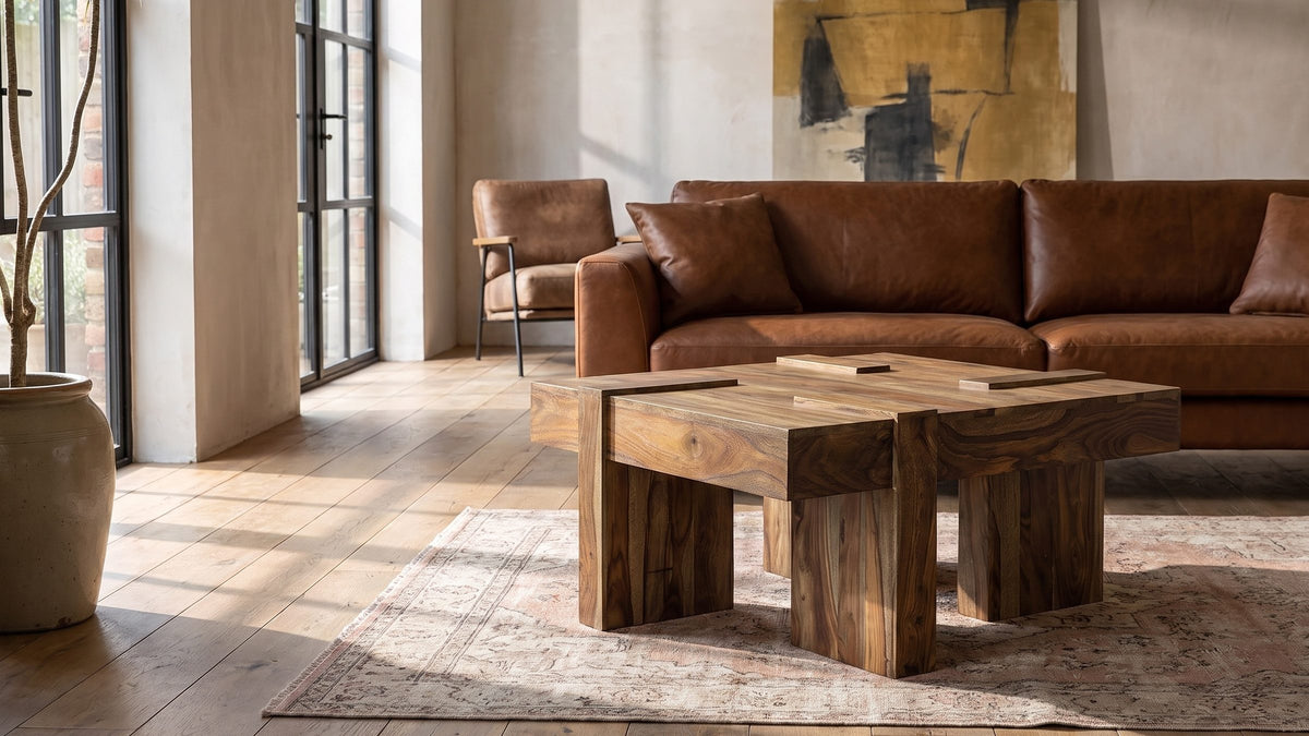 Four legs, one turn. - Barga Solid Sheesham Coffee Table