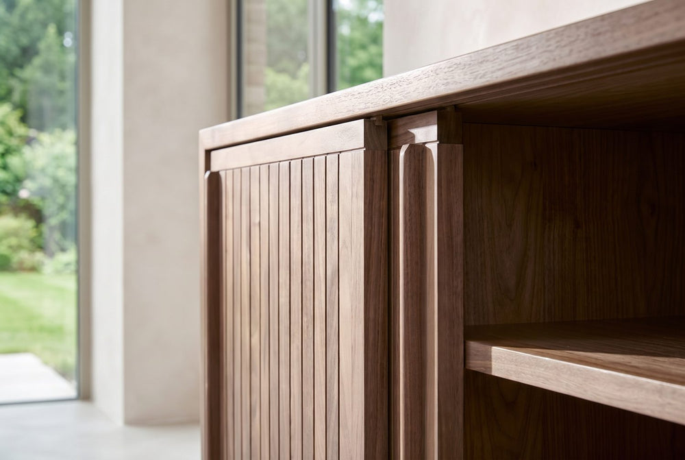 Sliding slatted doors