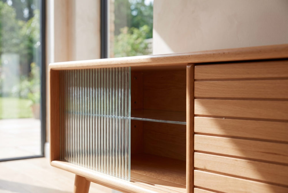 Drawers, glass and a door