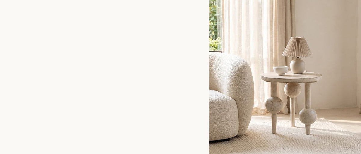 Three spheres, three heights. - Brienza Reclaimed Pine Sphere-Leg Side Table