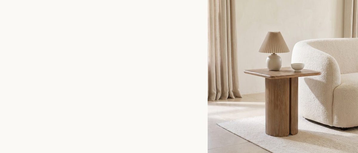 One pillar, split in two. - Campli Reclaimed Pine Split Pedestal Side Table