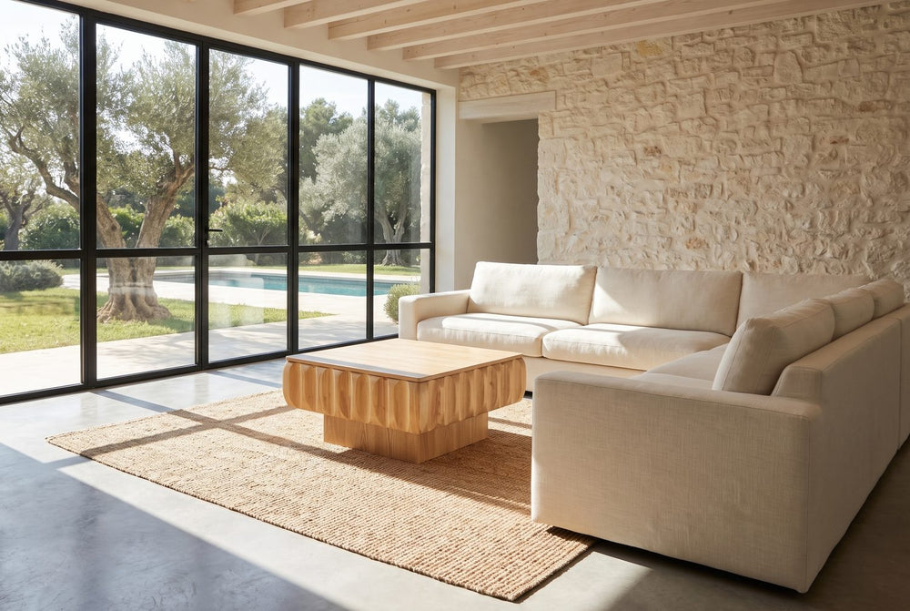 Before a cream sectional