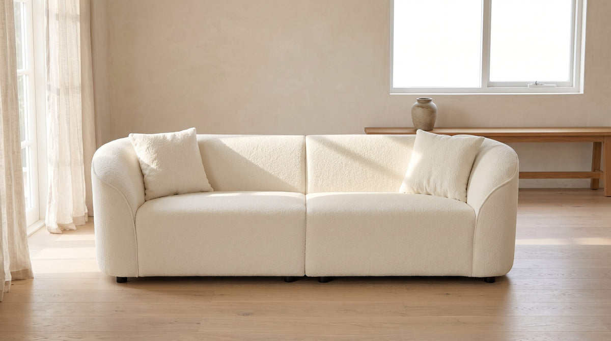 Start with the sofa. - Capri Curved Boucle Sofa