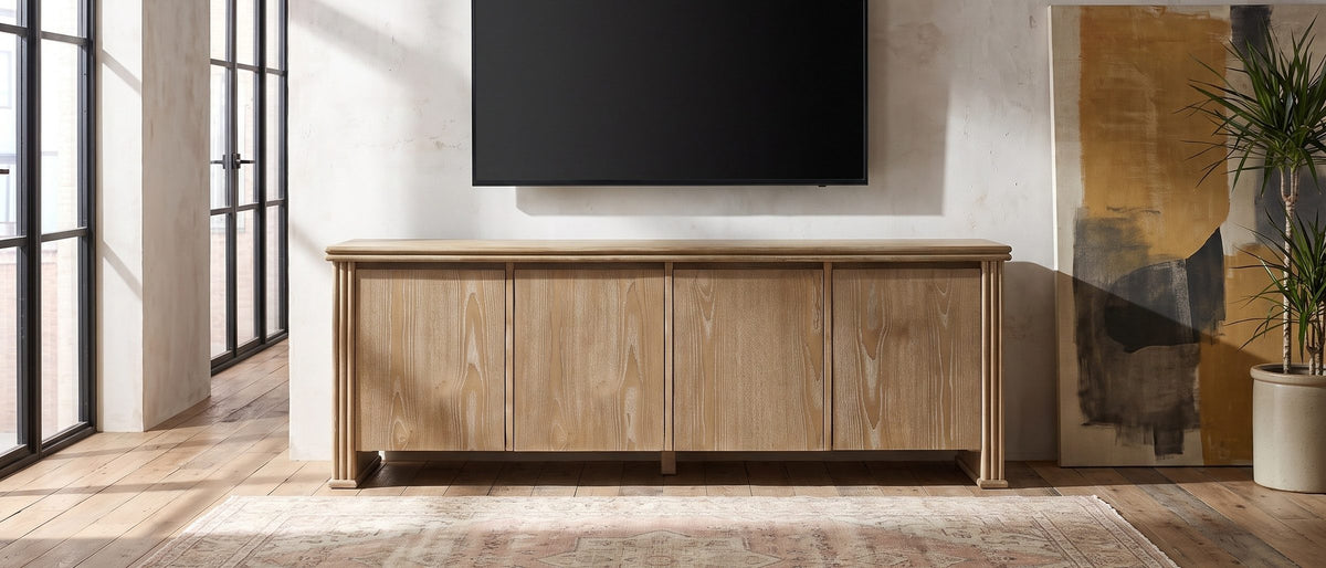 Movie night, upgraded. - Cefalu Fluted Oak Media Console