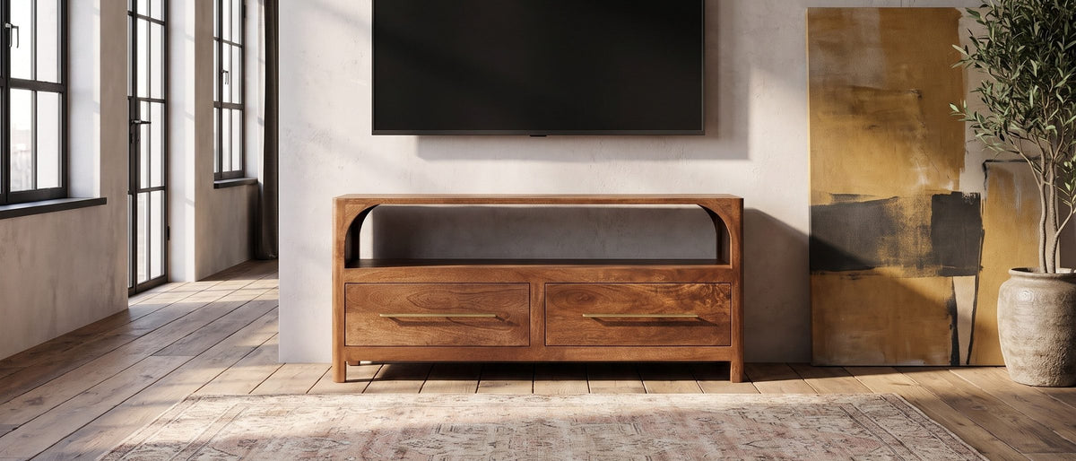 Movie night, upgraded. - Cherasco Arch Mango Media Console