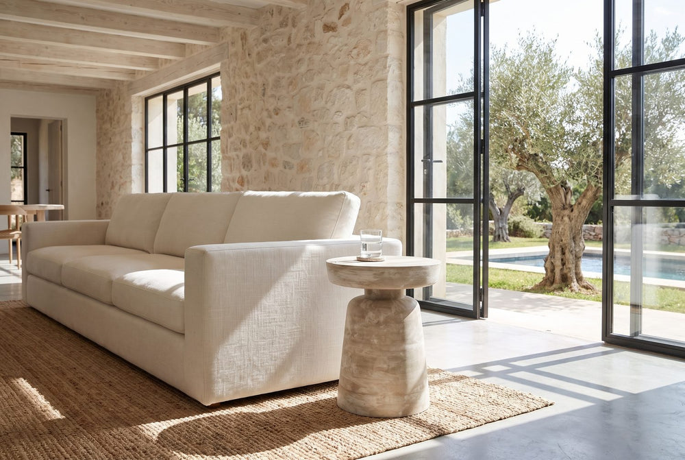 Compact beside the sofa