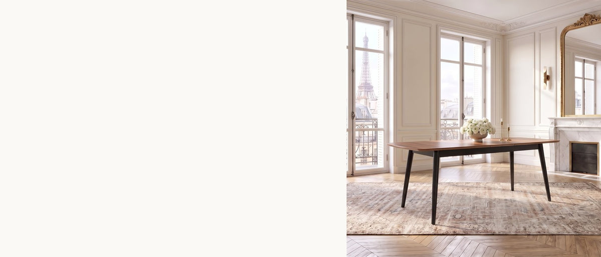Small table, big nights. - Crosia 63-Inch Rectangular Walnut Veneer Extending Dining Table