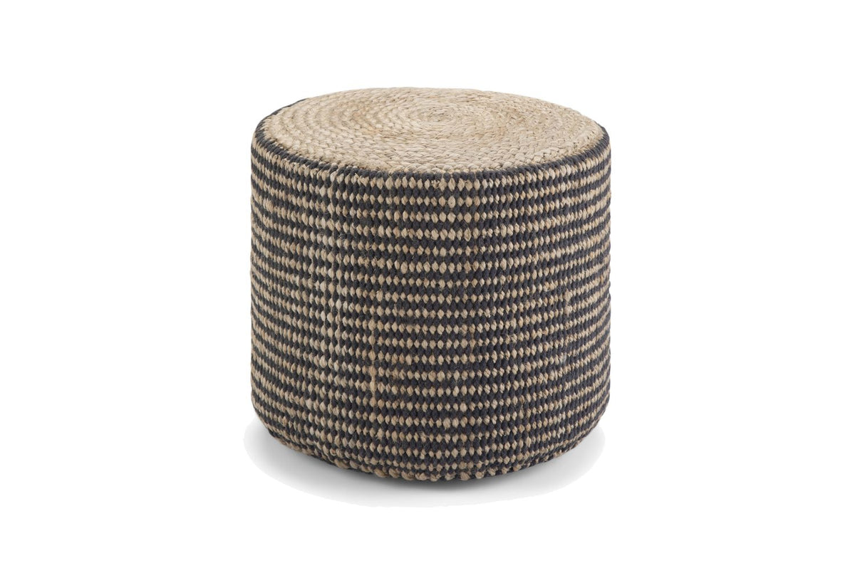 Dolceacqua Natural Braided Jute Round Pouf in the room