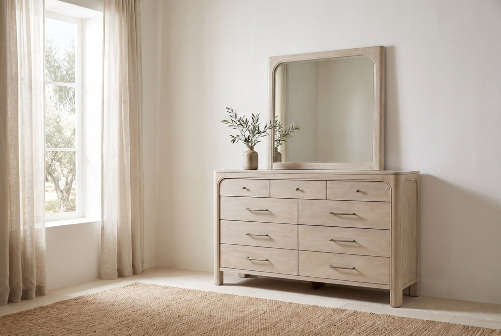 Dresser and arched mirror