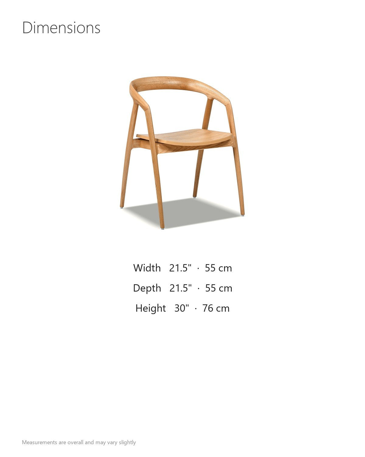 Filadelfia Sculpted Oak Wood Dining Arm Chair dimensions