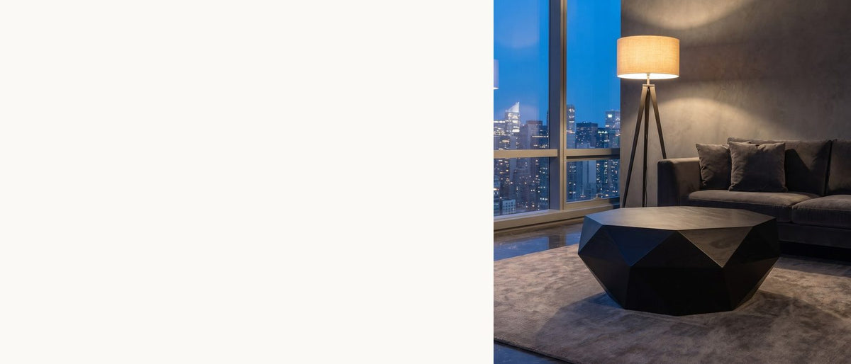 Cut like a stone. - Follonica Faceted Acacia Coffee Table
