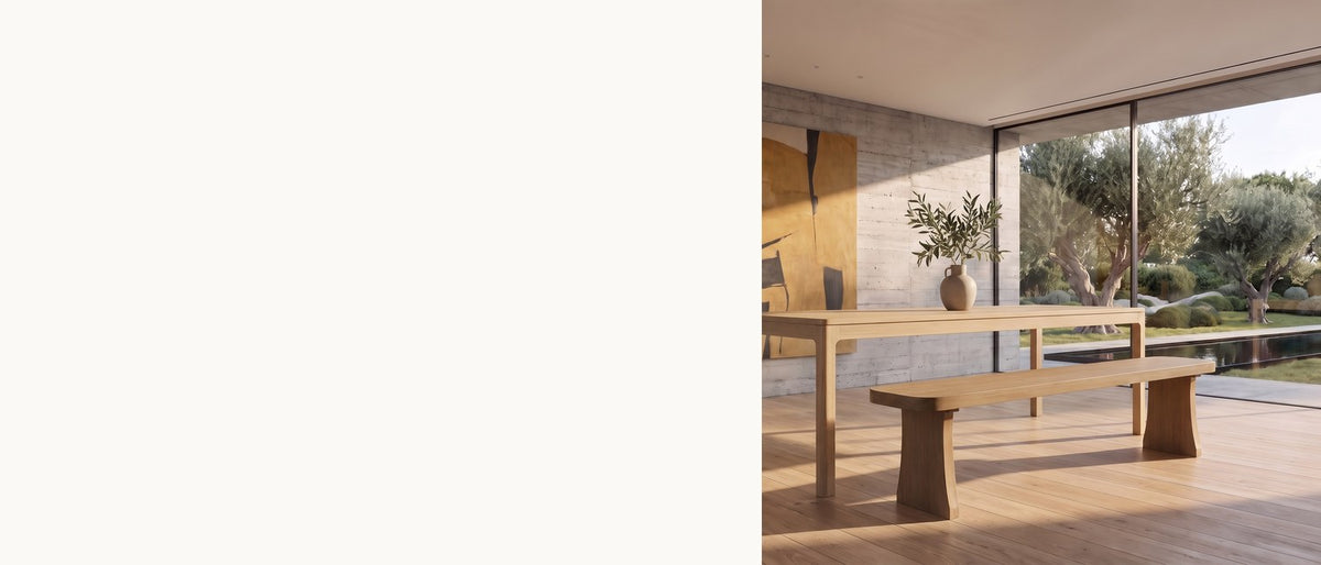 One long seat, three places. - Grisolia 63-Inch Solid Pine Dining Bench, Seats 3
