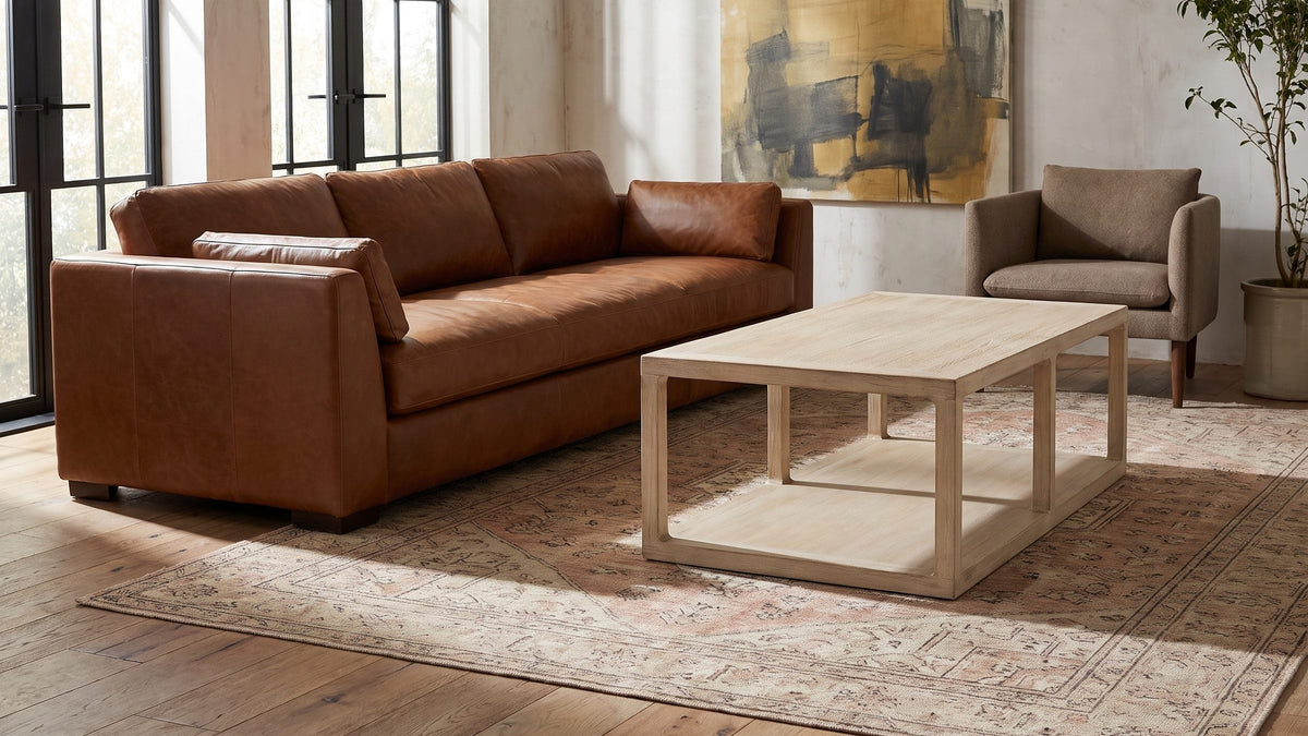 Pale wood, open air. - Ivrea Reclaimed Pine Open-Frame Coffee Table