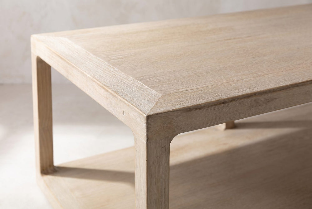 The corner, mitred and softened