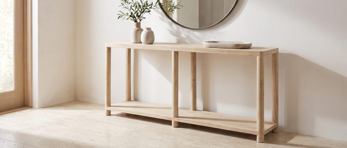 Ivrea Reclaimed Pine Console Table in the room