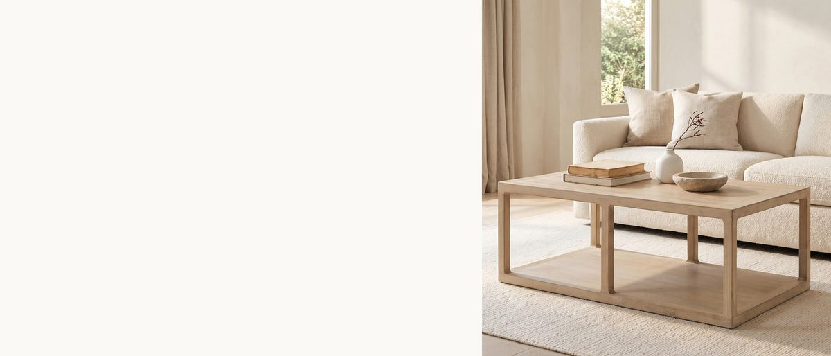 Open frame, pale pine. - Ivrea Reclaimed Pine Open-Frame Coffee Table