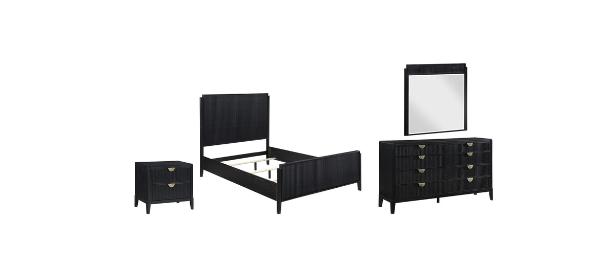 Jesi Black Fluted Oak Bedroom Set: What comes in the set.