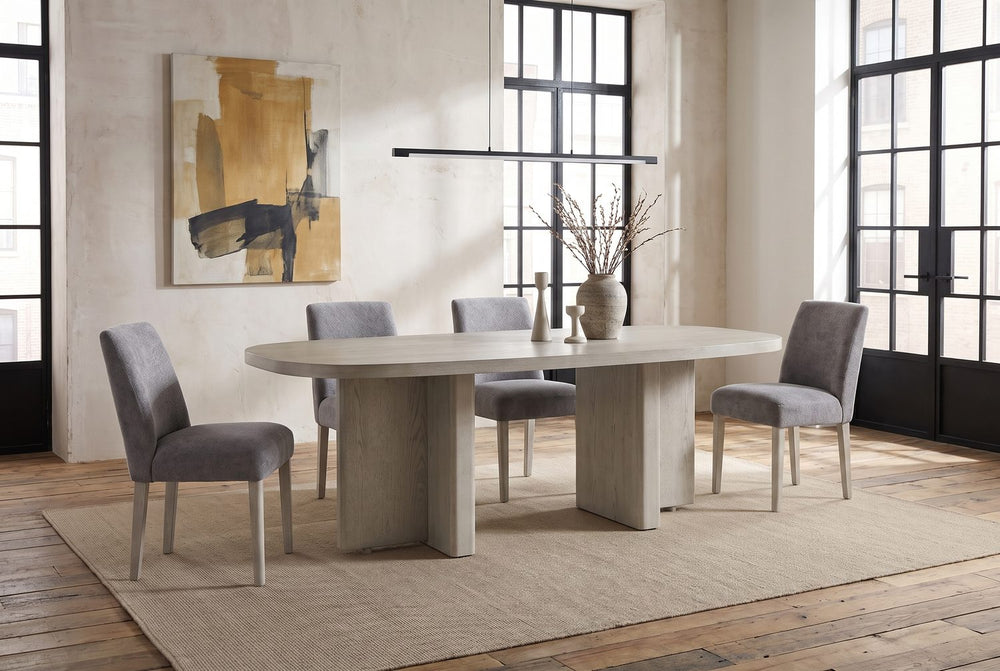 Pedestals set in from the ends