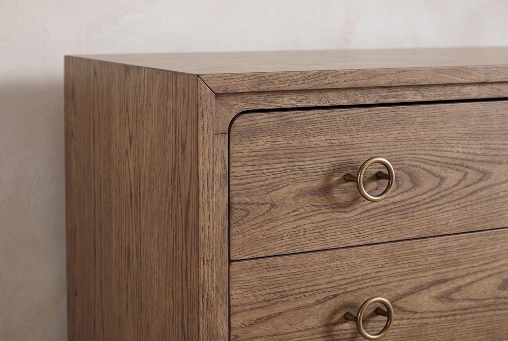 A mitered corner, a brass ring