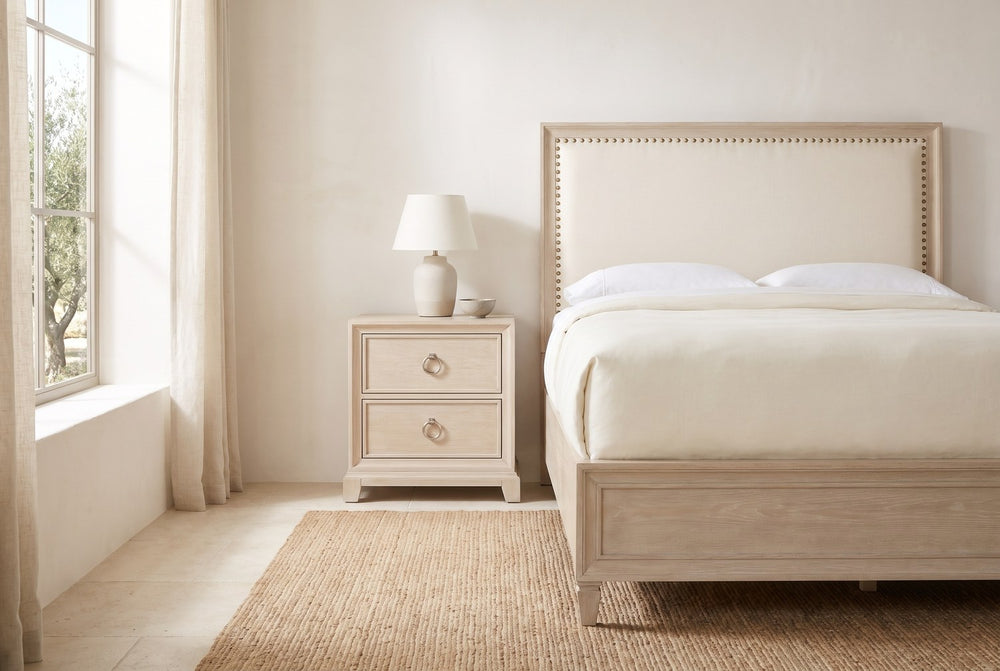 Nightstand by the headboard