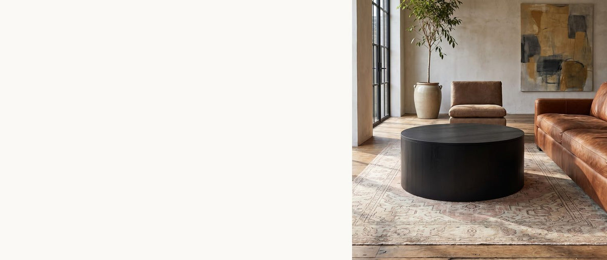 A drum, gone black. - Marostica Black Mango Drum Coffee Table