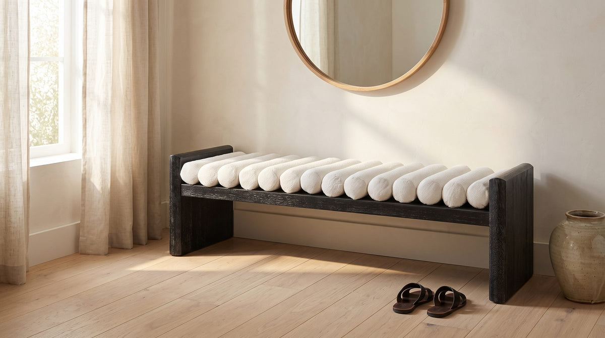 Somewhere to sit, first thing home. - Matera Channel-Roll Bench