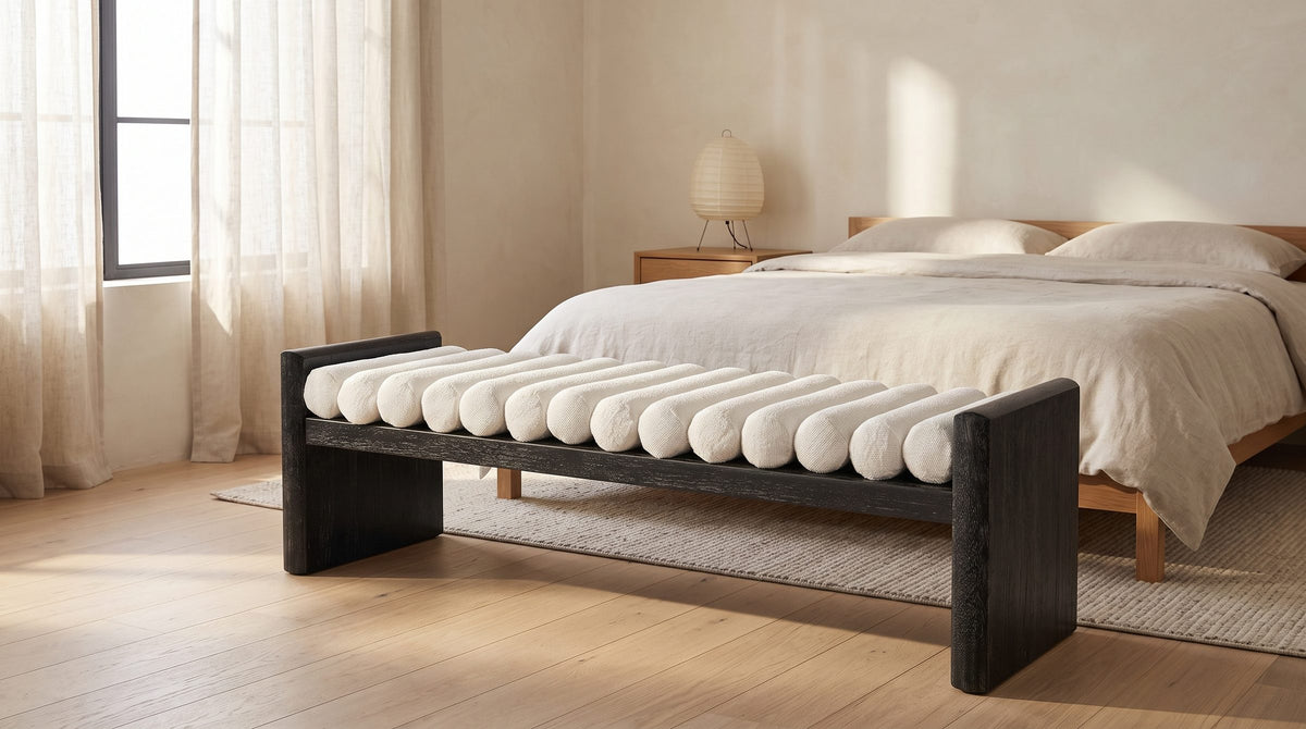 Matera Channel-Roll Bench in the room