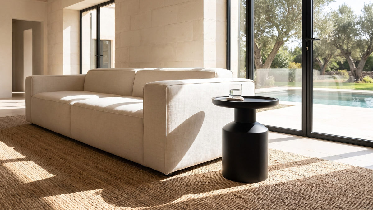 One black form. - Mesoraca Black Mango Pedestal Side Table