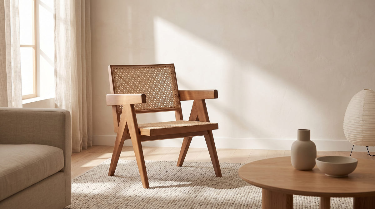 Modena Cane Lounge Chair in the room