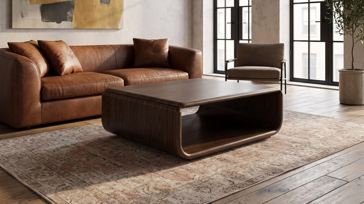 A warm, low centre. - Molveno Walnut-Tone Wood Veneer Coffee Table