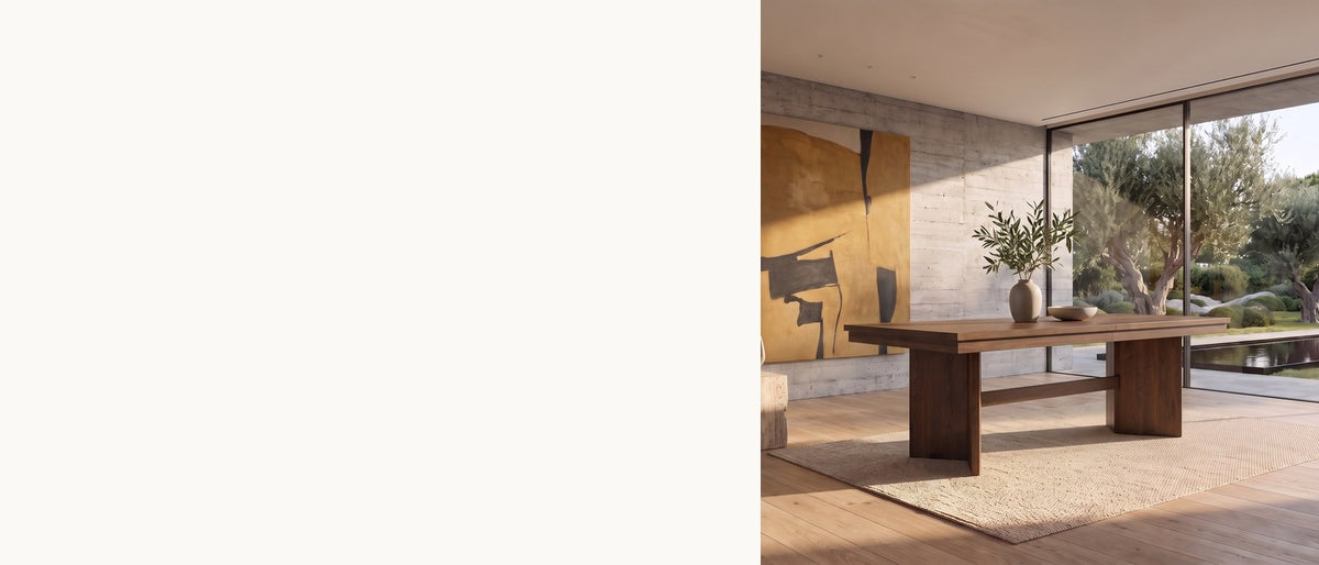 Weeknights for six, holidays for eight. - Mongiana 76-94-Inch Extending Rectangular Walnut Veneer Dining Table