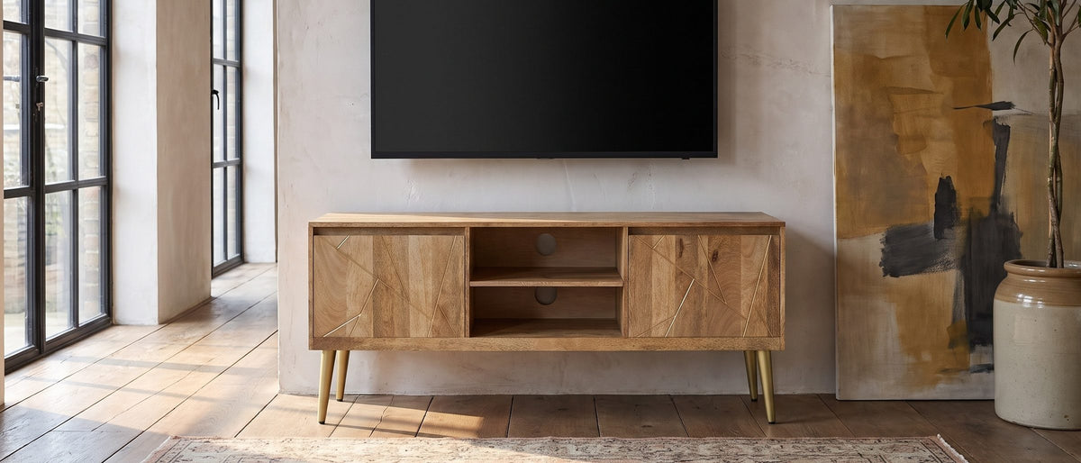 Movie night, upgraded. - Monopoli Mango and Brass Media Console
