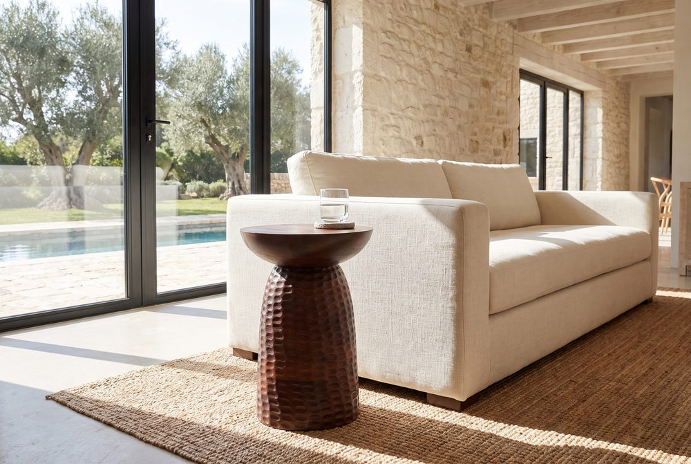 A bell beside the sofa