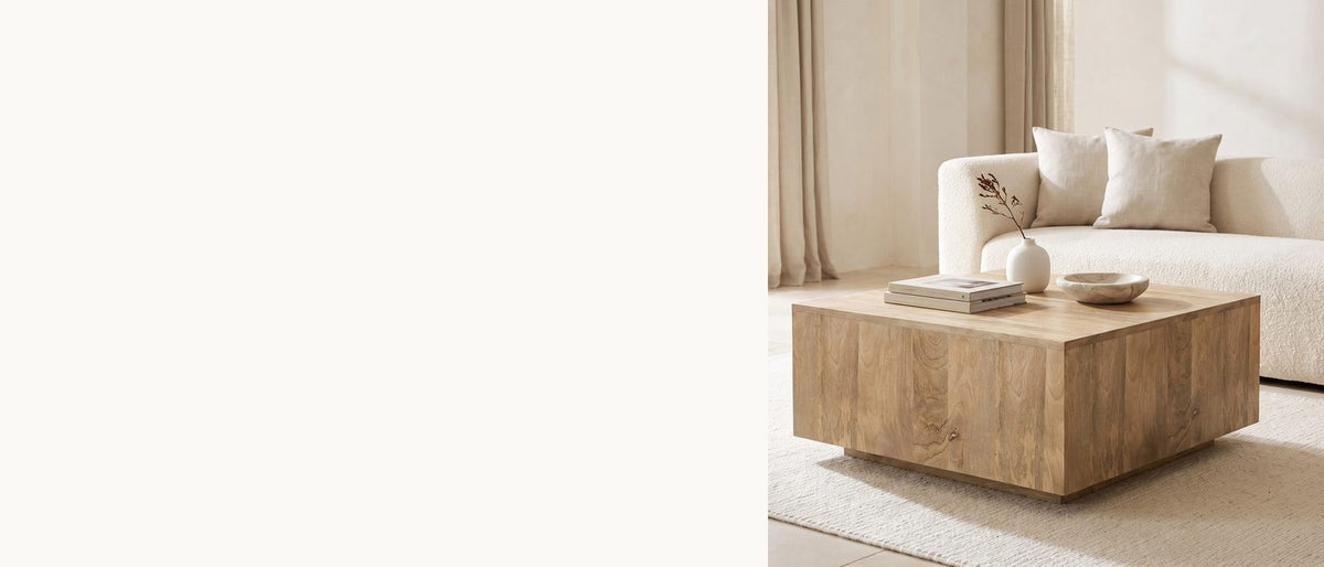 A block, cut square. - Montecatini Square Mango Coffee Table