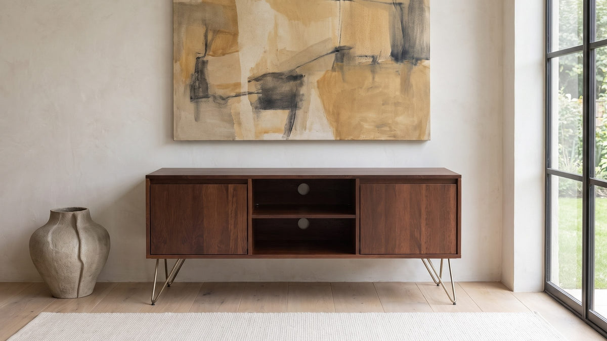 Montefalco Solid Mango Media Console in the room