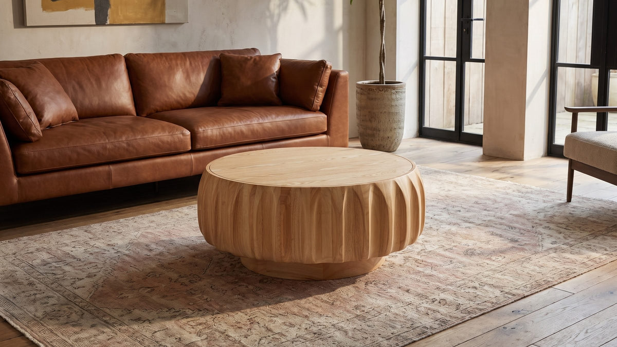 Texture, without weight. - Montepulciano Fluted Ash Coffee Table