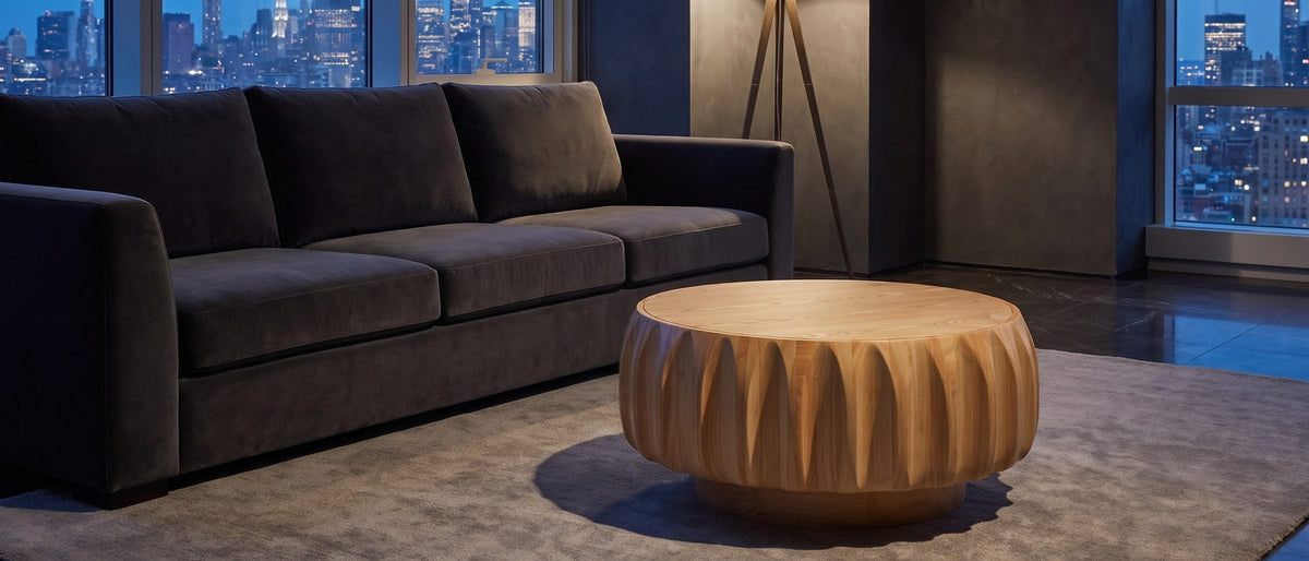 Montepulciano Fluted Ash Coffee Table in the room