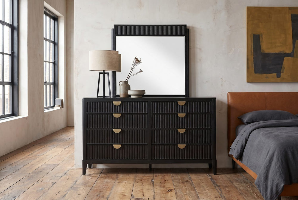 Dresser and mirror as one