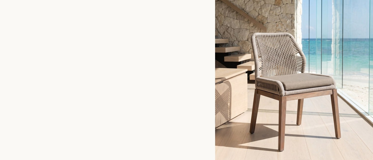 Texture without the weight. - Nocera Woven Rope and Mahogany Dining Chair