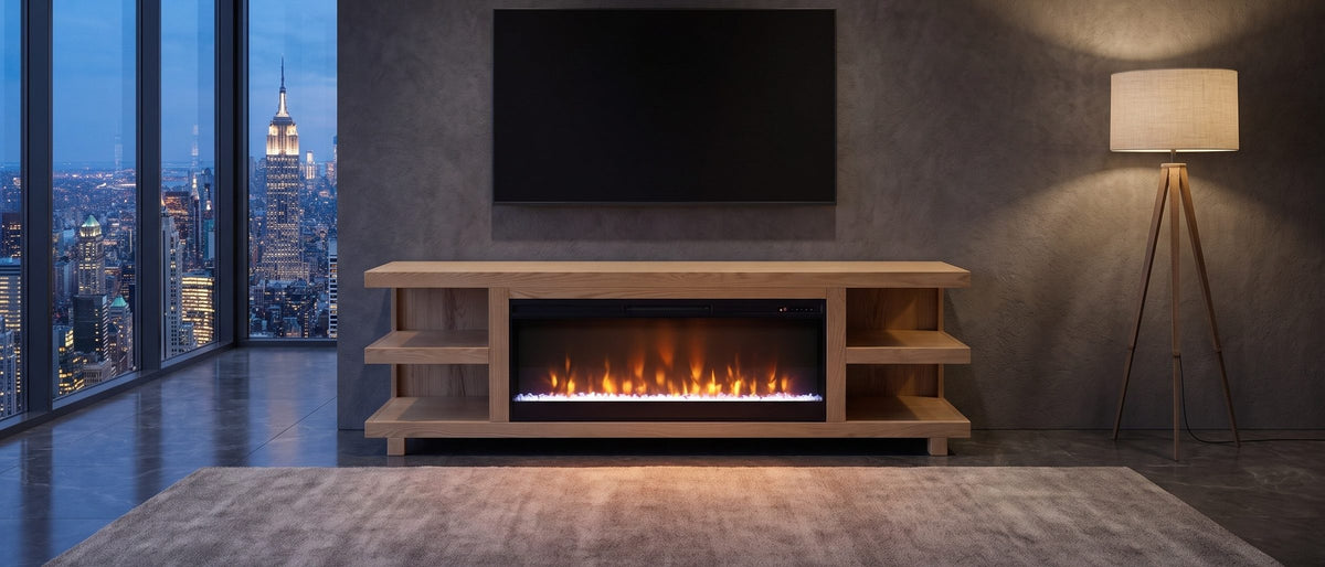 Movie night, upgraded. - Ortisei Oak Fireplace Media Console