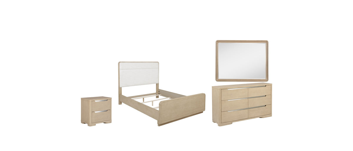 Osimo Light Elm Upholstered Bedroom Set: Pick four or five pieces.