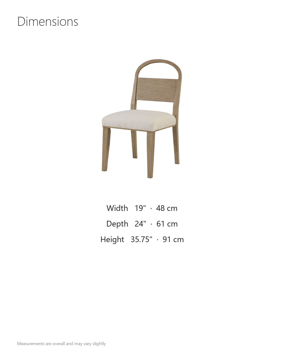 Parghelia Arch-Back Upholstered Wood Dining Chair (Set of 2) dimensions