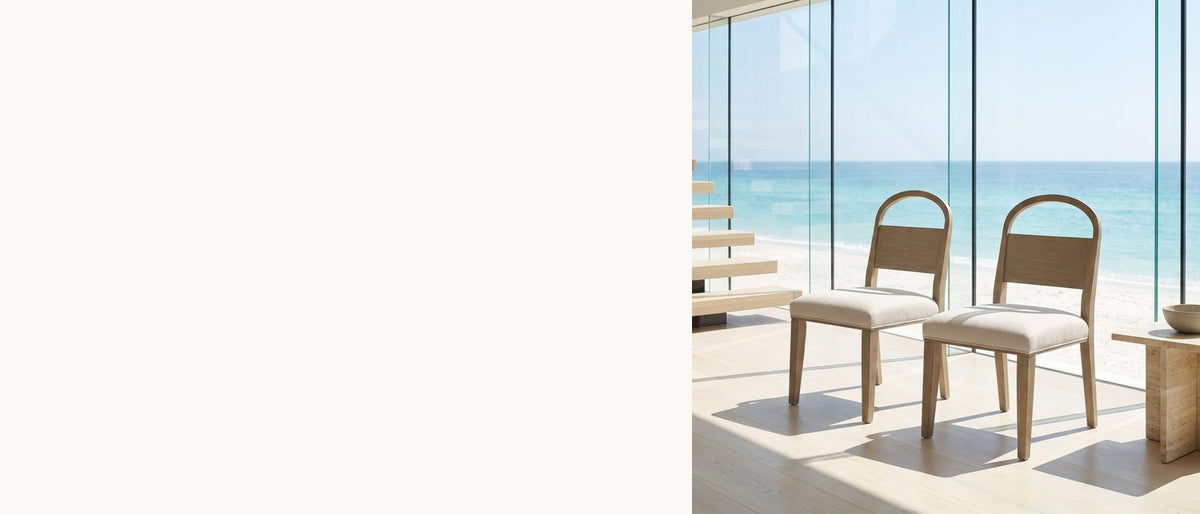 A curve at every place. - Parghelia Arch-Back Upholstered Wood Dining Chair (Set of 2)