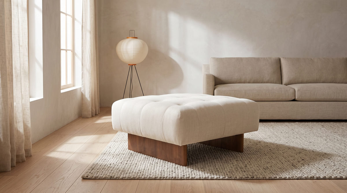 Pienza Tufted Ottoman in the room